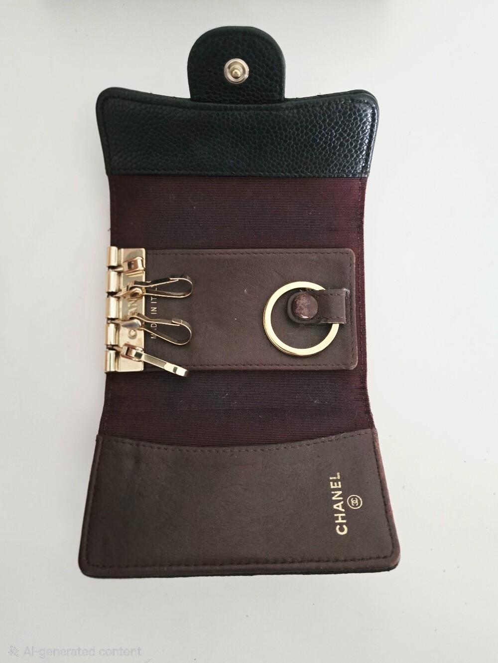 Authentic CHANEL Matelasse Quilted Classic Flap Key Card Holder Wallet Set - Picture 14 of 16